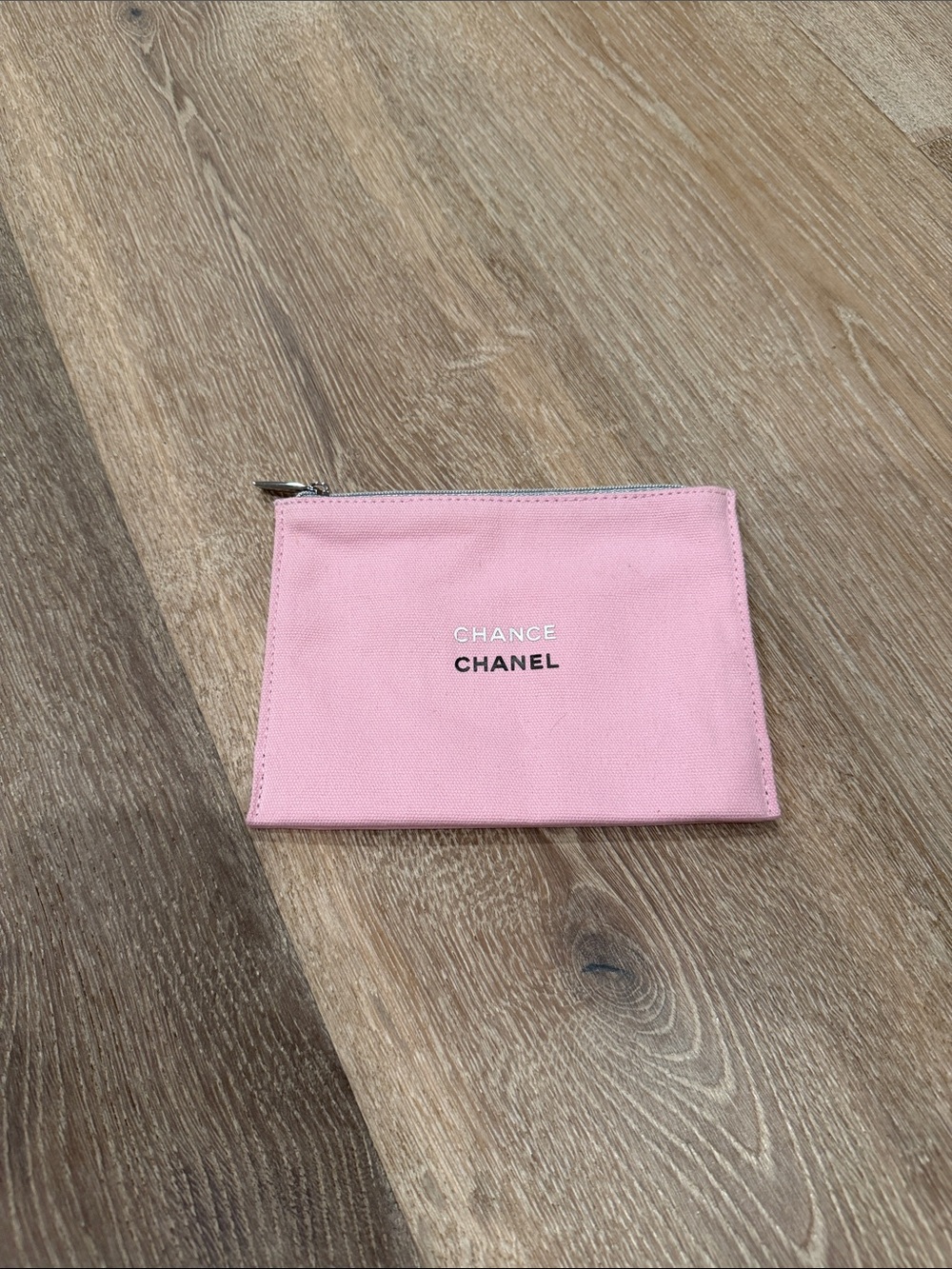 CHANEL Pink Canvas Chance Zip Pouch